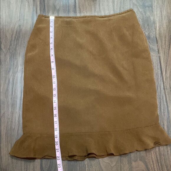 Vintage Dressbarn Brown Caramel Blazer and Skirt Suit 100% Silk - Picture 12 of 14